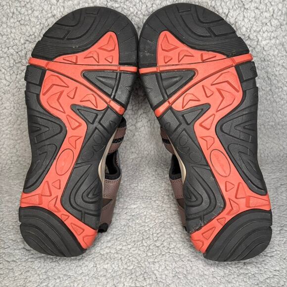 Eddie Bauer Fisherman Sandal Mens 9 Troy Leather Gorpcore Hiking Bump Toe Cinch - Picture 9 of 12